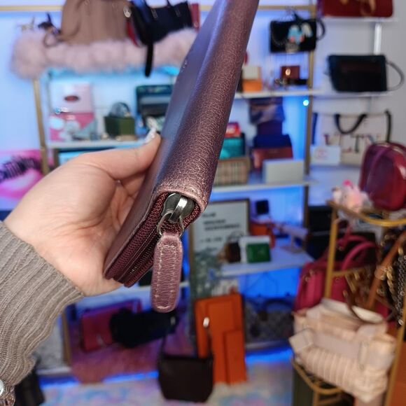 Chanel Deep Purple Iridescent Large Zip Around Wallet - Picture 6 of 16